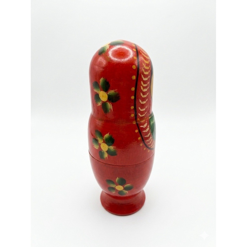 Vintage Nesting Dolls Vintage Indian Matryoshka Hand Painted Wood Stacking Set - Picture 5 of 9